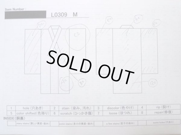 画像14: L0309M  浴衣（日本製） 女性用着物  麻   オフ　ホワイト, 花 【中古】 【USED】 【リサイクル】 ★★☆☆☆ (14)