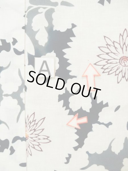 画像15: L0309M  浴衣（日本製） 女性用着物  麻   オフ　ホワイト, 花 【中古】 【USED】 【リサイクル】 ★★☆☆☆ (15)