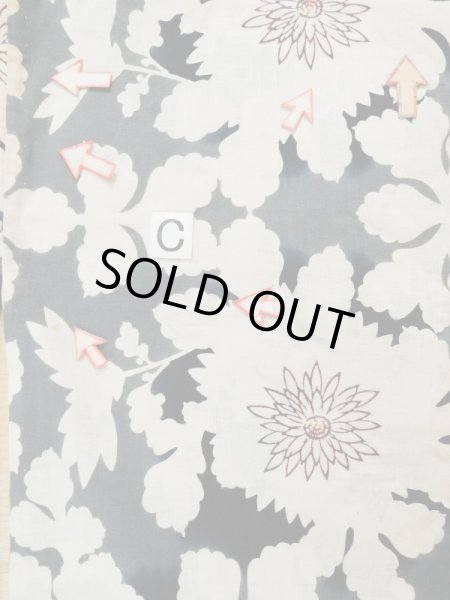 画像17: L0309M  浴衣（日本製） 女性用着物  麻   オフ　ホワイト, 花 【中古】 【USED】 【リサイクル】 ★★☆☆☆ (17)