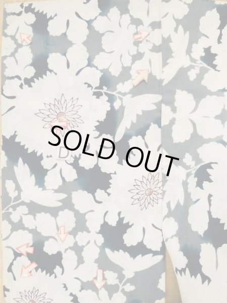 画像18: L0309M  浴衣（日本製） 女性用着物  麻   オフ　ホワイト, 花 【中古】 【USED】 【リサイクル】 ★★☆☆☆ (18)