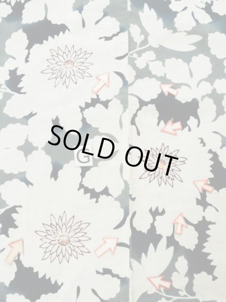 画像21: L0309M  浴衣（日本製） 女性用着物  麻   オフ　ホワイト, 花 【中古】 【USED】 【リサイクル】 ★★☆☆☆ (21)