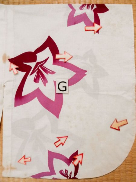 画像20: L0309O  浴衣(日本製) 女性用着物  綿   オフ ホワイト, 花 【中古】 【USED】 【リサイクル】 ★★☆☆☆ (20)