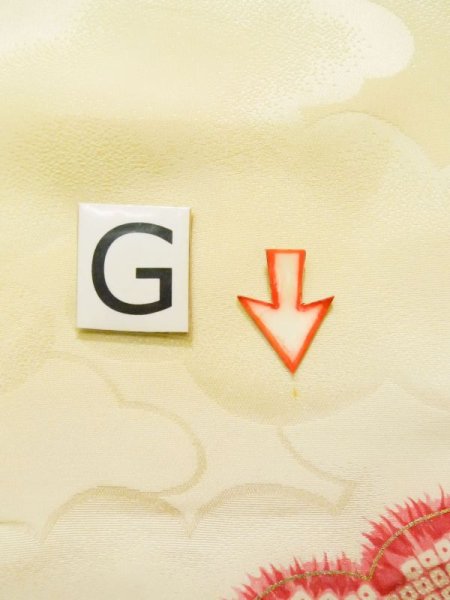 画像23: L0309R  振袖 女性用着物  シルク(正絹) スモーキーな  グリーン(緑), 梅 【中古】 【USED】 【リサイクル】 ★★★☆☆ (23)