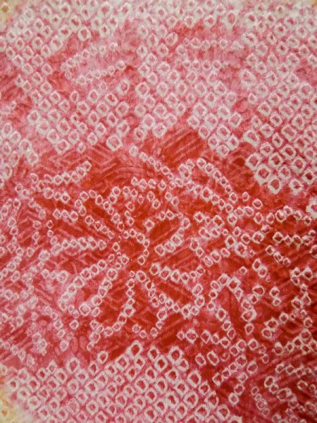 画像12: L0309T  振袖 女性用着物  シルク(正絹) スモーキーな クリーミーな カーキ, 雲 【中古】 【USED】 【リサイクル】 ★★★☆☆ (12)