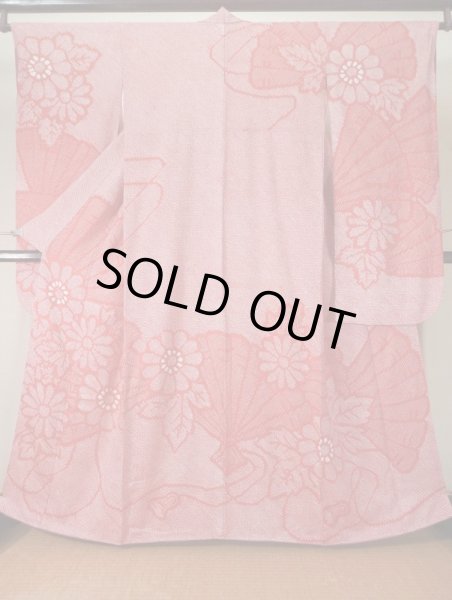 画像2: L0309U  振袖 女性用着物  シルク(正絹)   紫, 花 【中古】 【USED】 【リサイクル】 ★★★☆☆ (2)