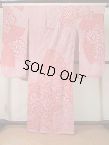 画像3: L0309U  振袖 女性用着物  シルク(正絹)   紫, 花 【中古】 【USED】 【リサイクル】 ★★★☆☆ (3)