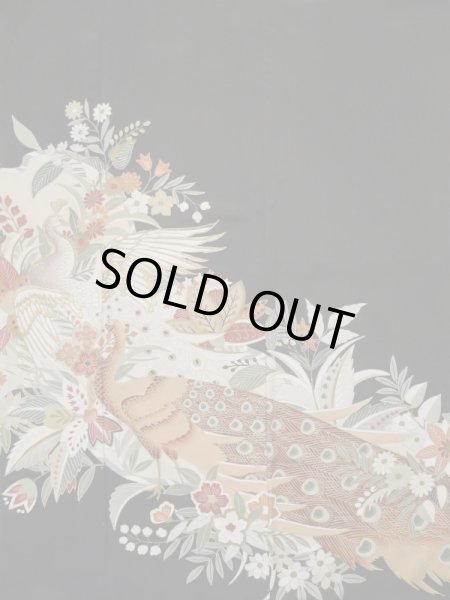 画像5: L0316A  留袖 女性用着物  シルク（正絹）   黒, 花 【中古】 【USED】 【リサイクル】 ★★☆☆☆ (5)