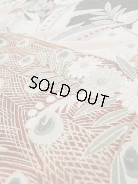 画像14: L0316A  留袖 女性用着物  シルク（正絹）   黒, 花 【中古】 【USED】 【リサイクル】 ★★☆☆☆ (14)