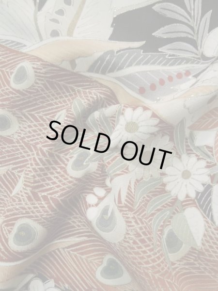 画像17: L0316A  留袖 女性用着物  シルク（正絹）   黒, 花 【中古】 【USED】 【リサイクル】 ★★☆☆☆ (17)