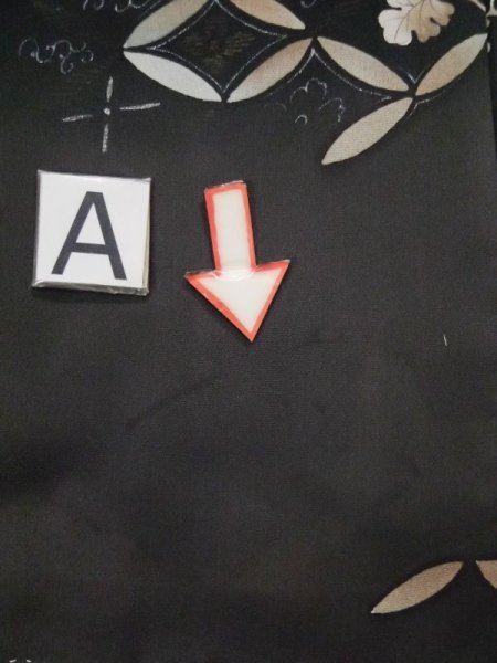 画像19: L0316B  留袖 女性用着物  シルク(正絹)   黒, 桜 【中古】 【USED】 【リサイクル】 ★☆☆☆☆ (19)