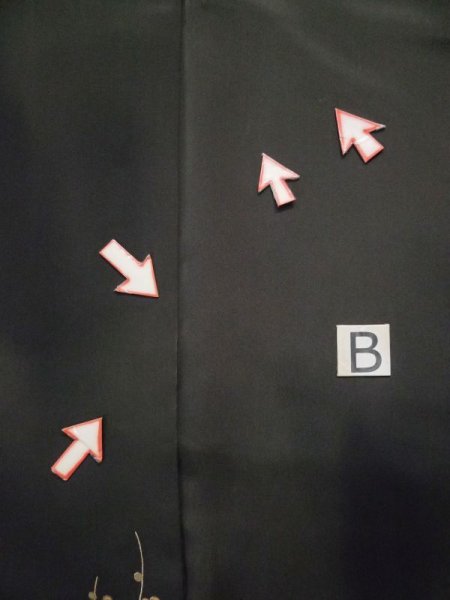 画像20: L0316B  留袖 女性用着物  シルク(正絹)   黒, 桜 【中古】 【USED】 【リサイクル】 ★☆☆☆☆ (20)