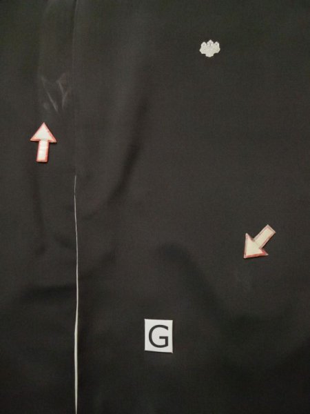 画像25: L0316B  留袖 女性用着物  シルク(正絹)   黒, 桜 【中古】 【USED】 【リサイクル】 ★☆☆☆☆ (25)