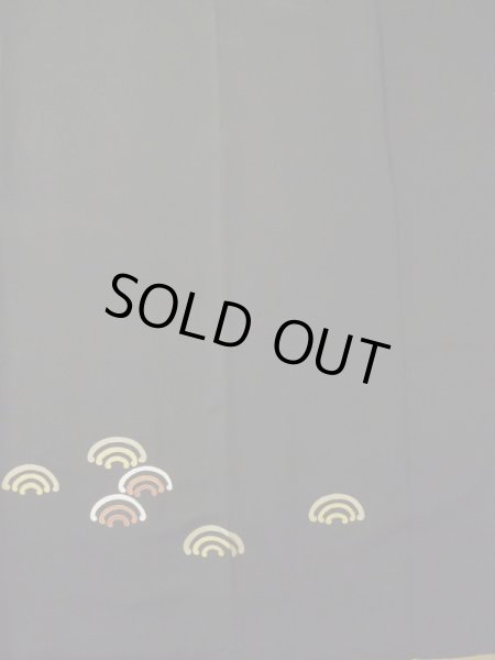 画像6: L0316C  留袖 女性用着物 伊勢海老(レアデザイン)、寿 シルク(正絹)   黒,  【中古】 【USED】 【リサイクル】 ★★★☆☆ (6)