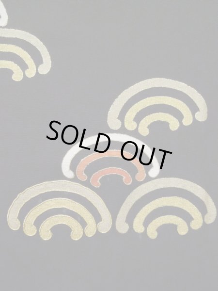 画像8: L0316C  留袖 女性用着物 伊勢海老(レアデザイン)、寿 シルク(正絹)   黒,  【中古】 【USED】 【リサイクル】 ★★★☆☆ (8)