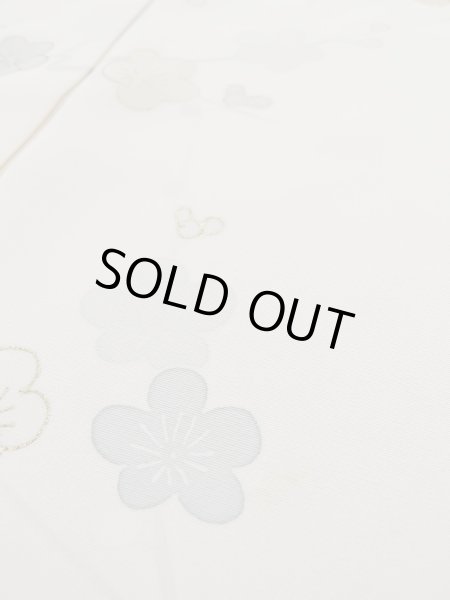 画像11: L0316G  訪問着 女性用着物  シルク（正絹）   オフ　ホワイト, 菊 【中古】 【USED】 【リサイクル】 ★★☆☆☆ (11)