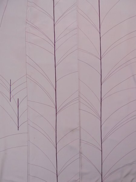 画像3: L0316I  付下げ 女性用着物  シルク（正絹） スモーキーな クリーミーな ローズ, 抽象的模様 【中古】 【USED】 【リサイクル】 ★★☆☆☆ (3)