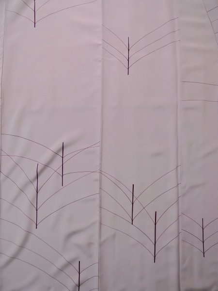 画像4: L0316I  付下げ 女性用着物  シルク（正絹） スモーキーな クリーミーな ローズ, 抽象的模様 【中古】 【USED】 【リサイクル】 ★★☆☆☆ (4)