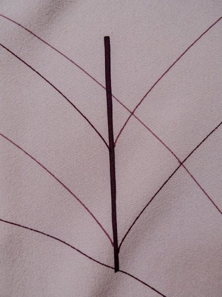 画像7: L0316I  付下げ 女性用着物  シルク（正絹） スモーキーな クリーミーな ローズ, 抽象的模様 【中古】 【USED】 【リサイクル】 ★★☆☆☆ (7)