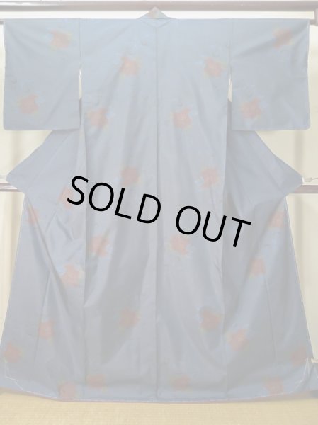 画像1: L0316J Mint  大島紬 女性用着物  シルク（正絹） スモーキーな  コーラル, 花 【中古】 【USED】 【リサイクル】 ★★★★★ (1)