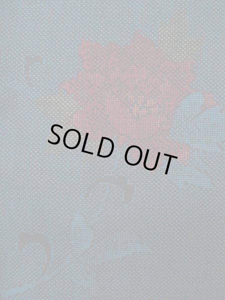 画像7: L0316J Mint  大島紬 女性用着物  シルク（正絹） スモーキーな  コーラル, 花 【中古】 【USED】 【リサイクル】 ★★★★★ (7)