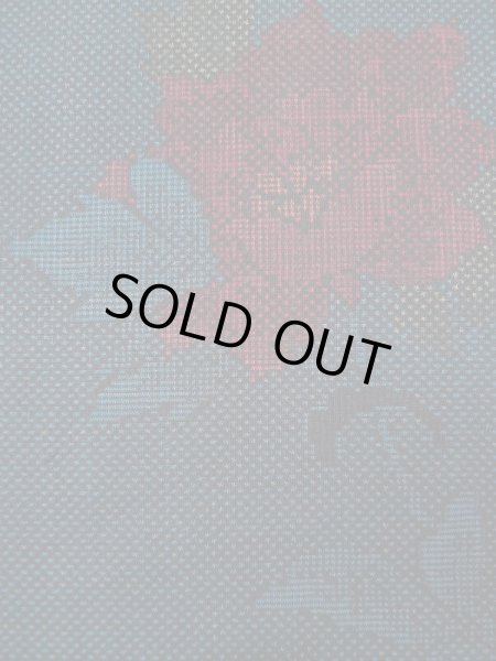 画像8: L0316J Mint  大島紬 女性用着物  シルク（正絹） スモーキーな  コーラル, 花 【中古】 【USED】 【リサイクル】 ★★★★★ (8)