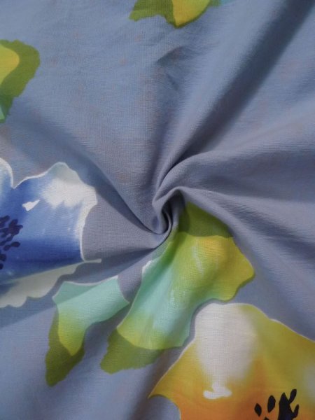 画像13: L0316K  注染浴衣 女性用着物  綿 スモーキーな  オレンジ, 花 【中古】 【USED】 【リサイクル】 ★☆☆☆☆ (13)