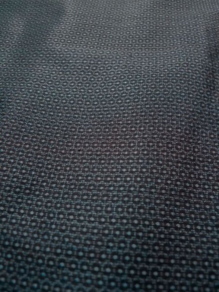 画像7: L0316O  男性用着物 男性用着物  シルク（正絹）   青, 亀甲 【中古】 【USED】 【リサイクル】 ★★★☆☆ (7)