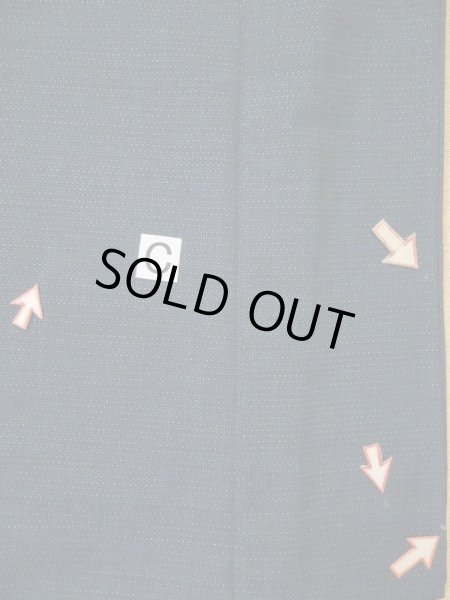 画像14: L0316R  男性用着物 男性用着物  ウール   青, 亀甲 【中古】 【USED】 【リサイクル】 ★★☆☆☆ (14)