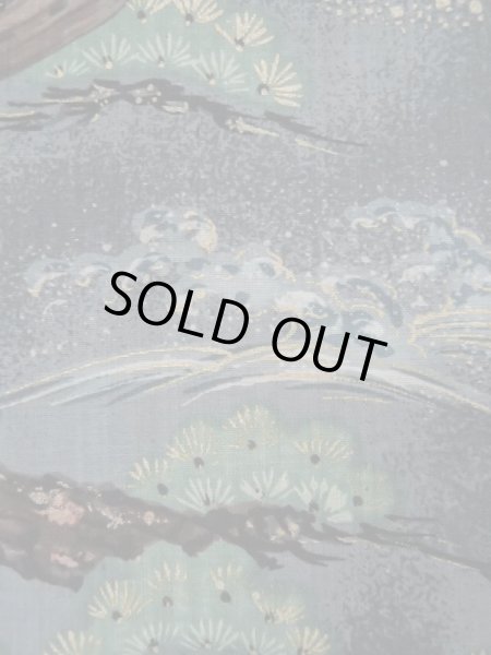 画像9: L0316T Mint  男性用襦袢 男性用着物 袖、衿のみしつけあり モスリン 甘い  コーラル, 松/松葉 【中古】 【USED】 【リサイクル】 ★★★★★ (9)