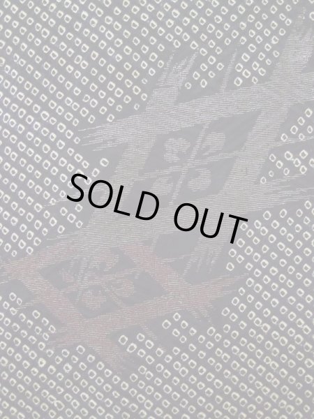 画像6: L0318D  羽織 女性用着物  シルク(正絹)   黒, 菱 【中古】 【USED】 【リサイクル】 ★★☆☆☆ (6)