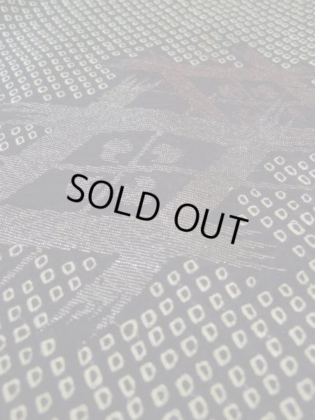 画像9: L0318D  羽織 女性用着物  シルク(正絹)   黒, 菱 【中古】 【USED】 【リサイクル】 ★★☆☆☆ (9)