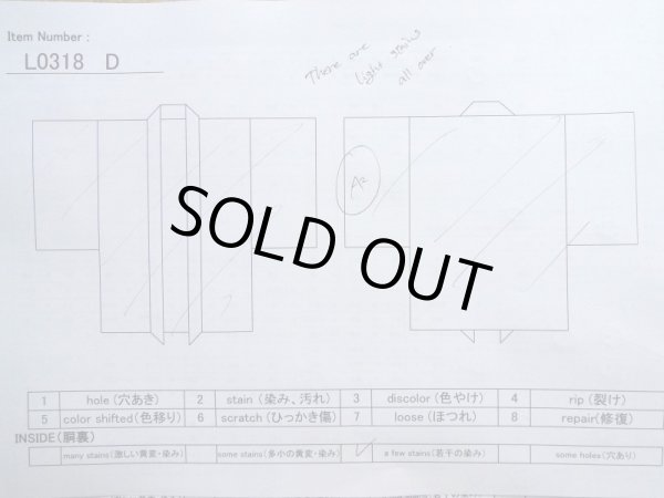 画像14: L0318D  羽織 女性用着物  シルク(正絹)   黒, 菱 【中古】 【USED】 【リサイクル】 ★★☆☆☆ (14)