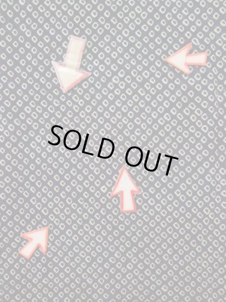 画像16: L0318D  羽織 女性用着物  シルク(正絹)   黒, 菱 【中古】 【USED】 【リサイクル】 ★★☆☆☆ (16)