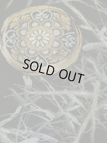 画像8: L0318E  羽織 女性用着物  シルク（正絹）   黒, 菊 【中古】 【USED】 【リサイクル】 ★★★☆☆ (8)