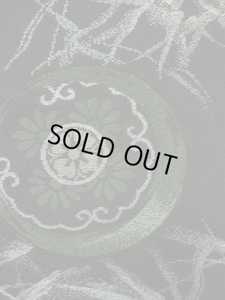 画像9: L0318E  羽織 女性用着物  シルク（正絹）   黒, 菊 【中古】 【USED】 【リサイクル】 ★★★☆☆ (9)