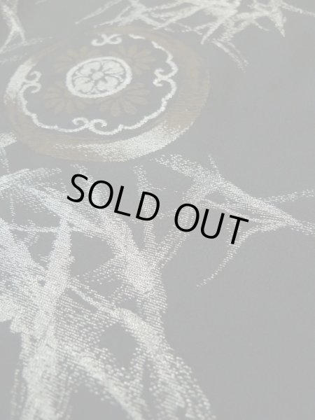 画像10: L0318E  羽織 女性用着物  シルク（正絹）   黒, 菊 【中古】 【USED】 【リサイクル】 ★★★☆☆ (10)