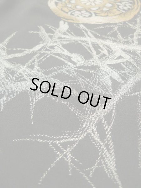 画像11: L0318E  羽織 女性用着物  シルク（正絹）   黒, 菊 【中古】 【USED】 【リサイクル】 ★★★☆☆ (11)