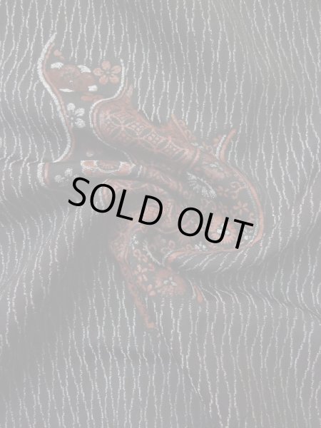 画像13: L0318K  羽織 女性用着物  シルク(正絹)   黒, 花 【中古】 【USED】 【リサイクル】 ★★★☆☆ (13)