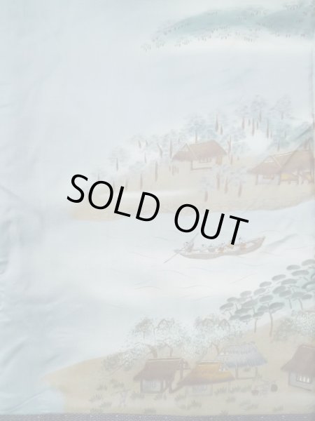 画像11: L0318M  男性用羽織 男性用着物  シルク（正絹）   青, 亀甲 【中古】 【USED】 【リサイクル】 ★★★☆☆ (11)