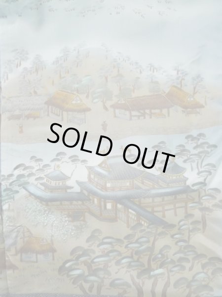 画像12: L0318M  男性用羽織 男性用着物  シルク（正絹）   青, 亀甲 【中古】 【USED】 【リサイクル】 ★★★☆☆ (12)