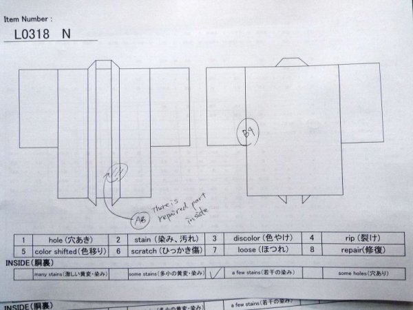 画像13: L0318N  男性用羽織 男性用着物 裏地：色紙絵 シルク（正絹）   黒, 小さな点々 【中古】 【USED】 【リサイクル】 ★☆☆☆☆ (13)