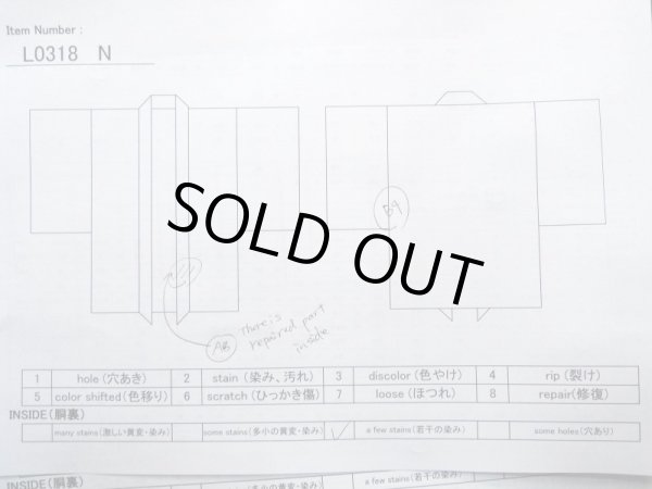 画像13: L0318N  男性用羽織 男性用着物 裏地：色紙絵 シルク（正絹）   黒, 小さな点々 【中古】 【USED】 【リサイクル】 ★☆☆☆☆ (13)