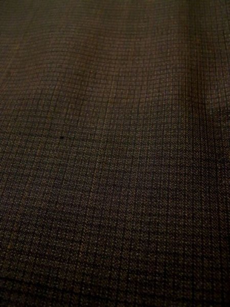 画像7: L0318T  男性用羽織 男性用着物 裏地:本 シルク(正絹) 淡い  茶色, チェック柄 【中古】 【USED】 【リサイクル】 ★★☆☆☆ (7)