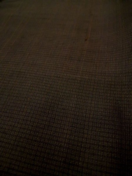 画像8: L0318T  男性用羽織 男性用着物 裏地:本 シルク(正絹) 淡い  茶色, チェック柄 【中古】 【USED】 【リサイクル】 ★★☆☆☆ (8)
