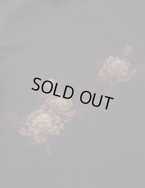 画像3: L0324K  羽織 女性用着物  シルク(正絹)   黒, 花 【中古】 【USED】 【リサイクル】 ★★★☆☆ (3)