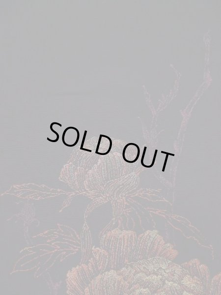 画像5: L0324K  羽織 女性用着物  シルク(正絹)   黒, 花 【中古】 【USED】 【リサイクル】 ★★★☆☆ (5)