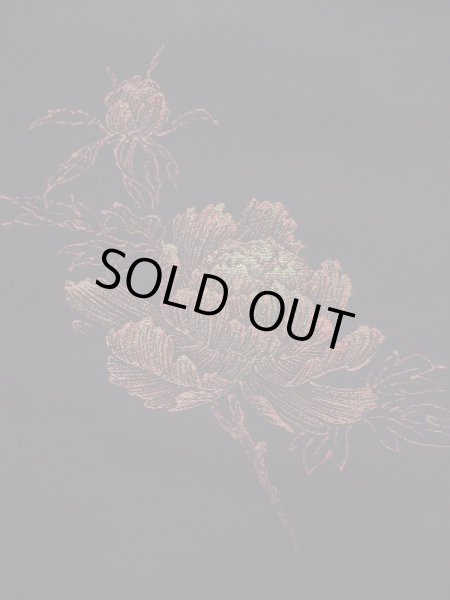 画像7: L0324K  羽織 女性用着物  シルク(正絹)   黒, 花 【中古】 【USED】 【リサイクル】 ★★★☆☆ (7)