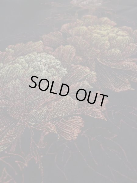 画像8: L0324K  羽織 女性用着物  シルク(正絹)   黒, 花 【中古】 【USED】 【リサイクル】 ★★★☆☆ (8)