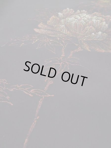 画像9: L0324K  羽織 女性用着物  シルク(正絹)   黒, 花 【中古】 【USED】 【リサイクル】 ★★★☆☆ (9)