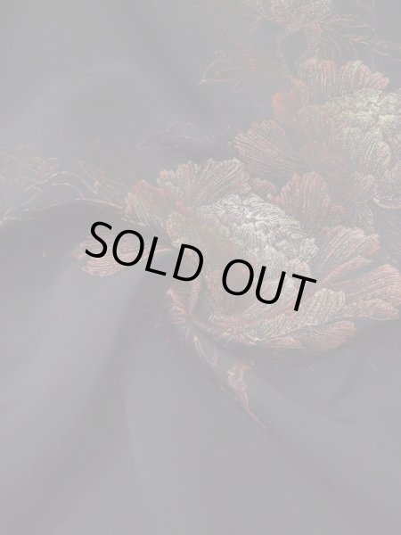 画像12: L0324K  羽織 女性用着物  シルク(正絹)   黒, 花 【中古】 【USED】 【リサイクル】 ★★★☆☆ (12)